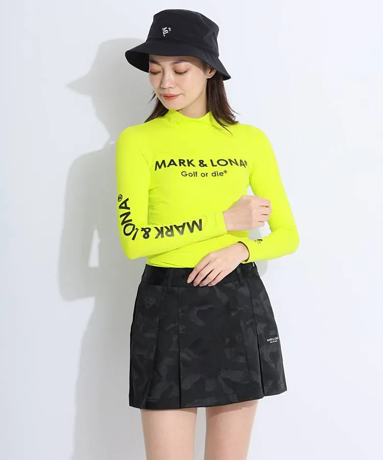 MARK & LONA マーク＆ロナ【速乾ストレッチ】ロゴプリントモックネック