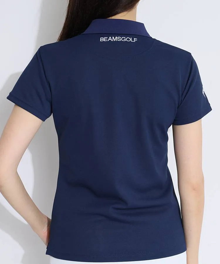 ビームスゴルフ BE ストレッチレインボーロゴ半袖ポロシャツ