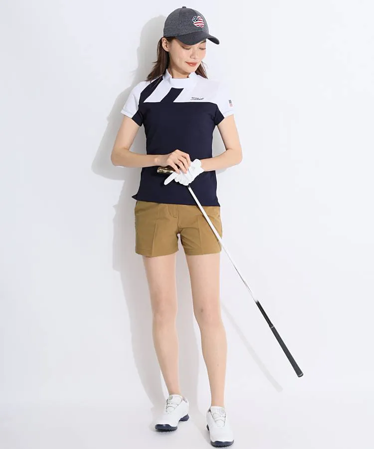 タイトリストアウトレット TL バイアスストライプUVスタンドネック半袖