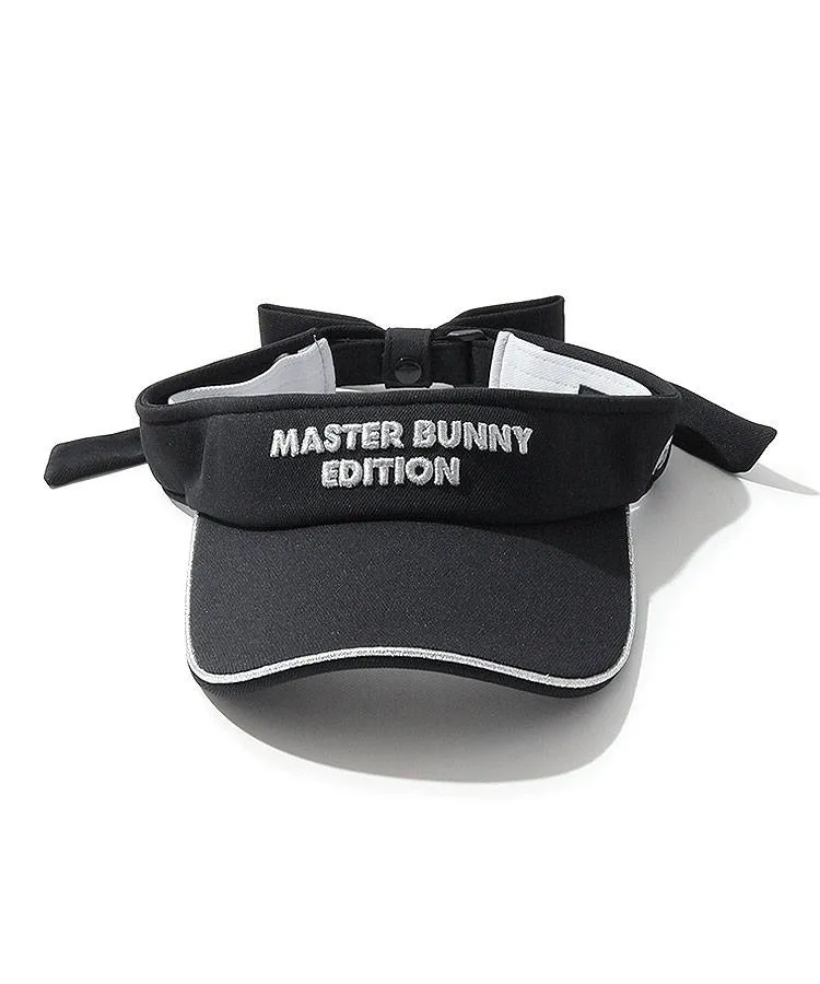 マスターバニー MB ラメ刺繍ロゴリボン付きサンバイザー レディース