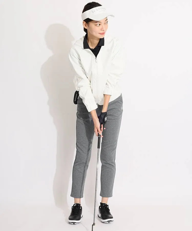 DESCENTE デサントゴルフ 半袖ポロシャツ 白×レッド 一部斜め