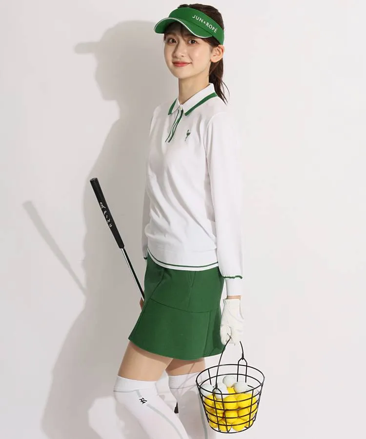 UTAA ゴルフウェアセット ホワイト　スカート　長袖シャツ　サンバイザー　新品 UTAA ゴルフウェアセット ホワイト スカート 長袖シャツ サン