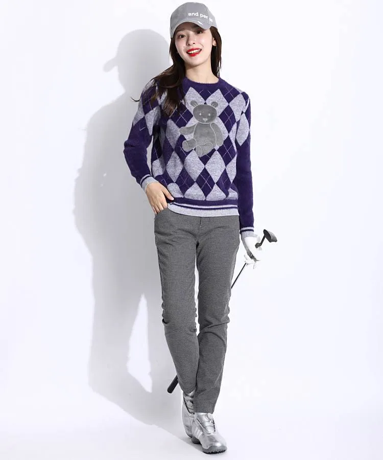 タイトリストアウトレット TL 千鳥格子ツイード調テーパードパンツ