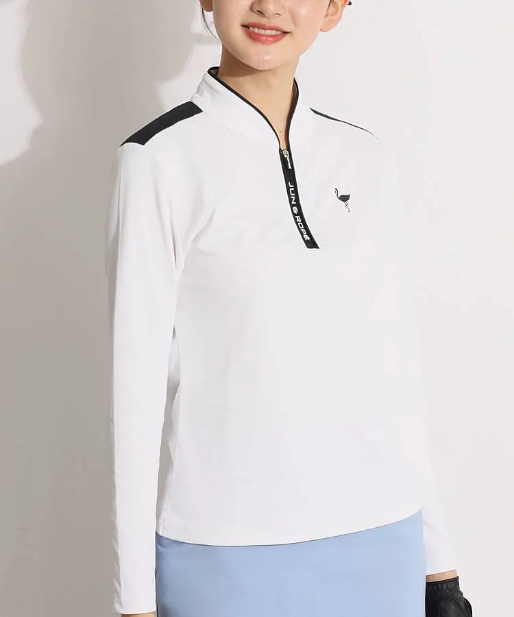 Jun u0026 Ropé フラミンゴ柄半袖モックプルオーバー ジュン アンド ロペ JUN \u0026 ROPE フラミンゴ柄 半袖モックプルオーバー