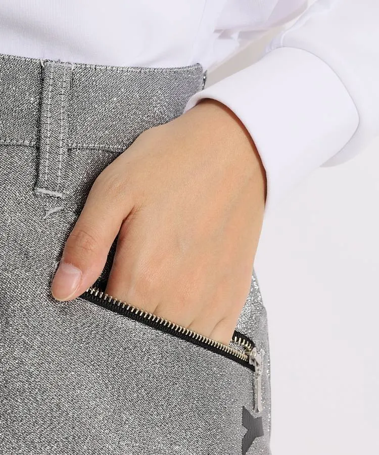 ジャックバニー JB サイドロゴシルバーラメスカート レディースゴルフ