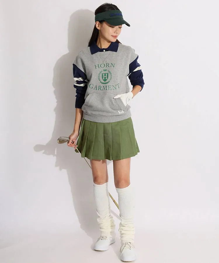 ニューエラ NE 一体型ペチパンツ付きプリーツスカート(カーキ