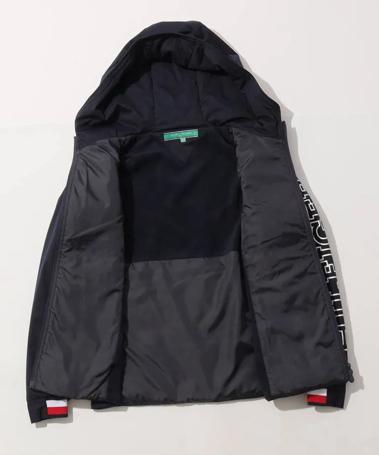 トミーヒルフィガーゴルフ TH スリーブロゴ防風フーディ中綿