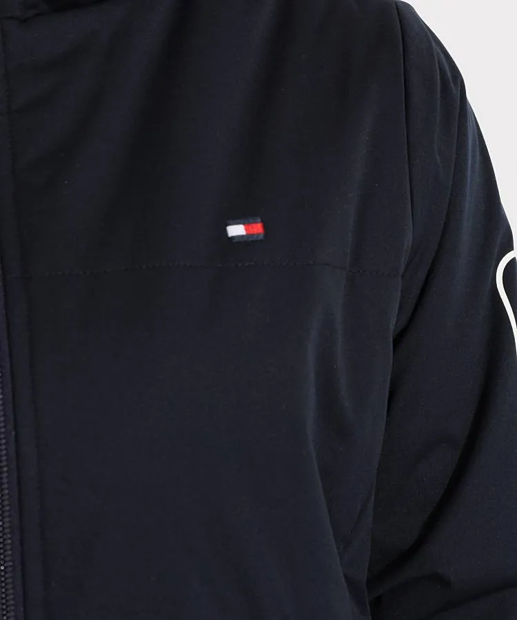 トミーヒルフィガーゴルフ TH スリーブロゴ防風フーディ中綿ジャケット