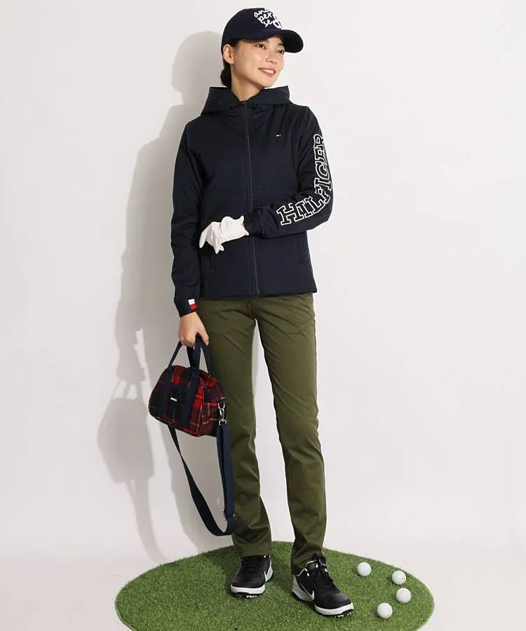☆【新品】トミーヒルフィガーゴルフ　防風フーディ中綿ジャケット　サンドベージュ トミーヒルフィガーゴルフ TH スリーブロゴ防風フーディ中綿