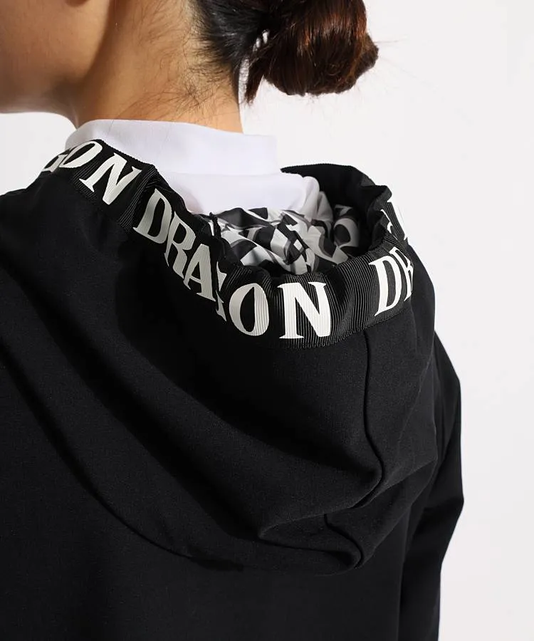 【美品】 DANCE WITH DRAGON フード付き ワンピース Mサイズ ダンスウィズドラゴン DD フード付き裏起毛ロゴテープワンピース