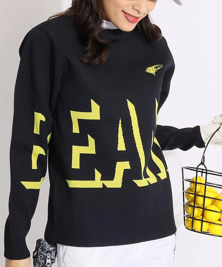 ★新品★BEAMS　GOLF　シャドーロゴジャガードクルーネックニット　L ☆新品☆BEAMS GOLF シャドーロゴジャガードクルーネックニット L
