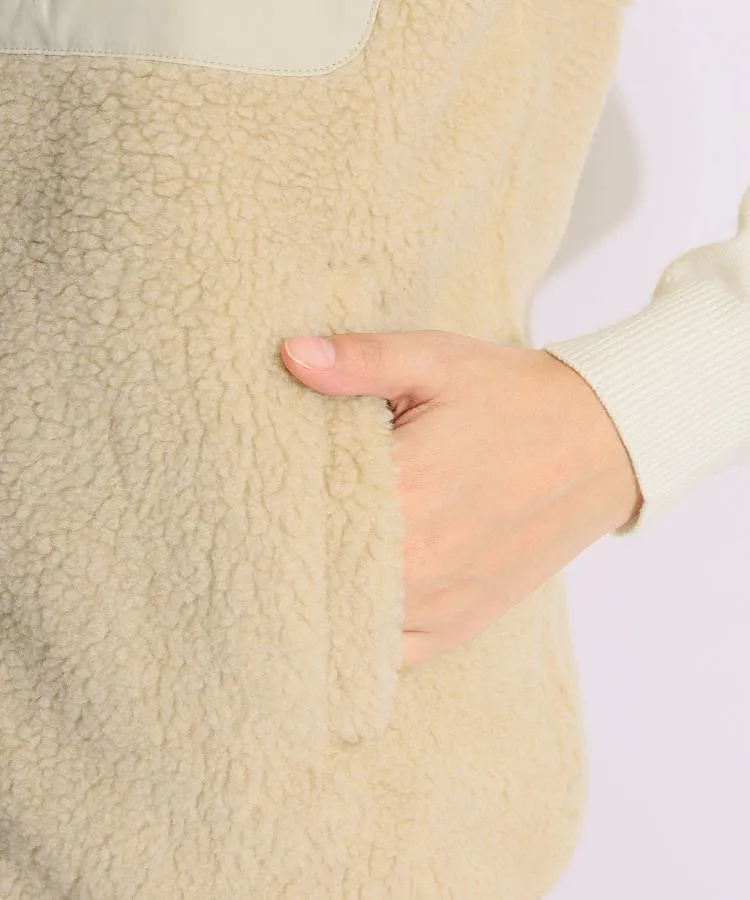 新品／ビームスゴルフ　ボアベスト ビームスゴルフ BE 胸ポケット付きボアベスト レディースゴルフウェア