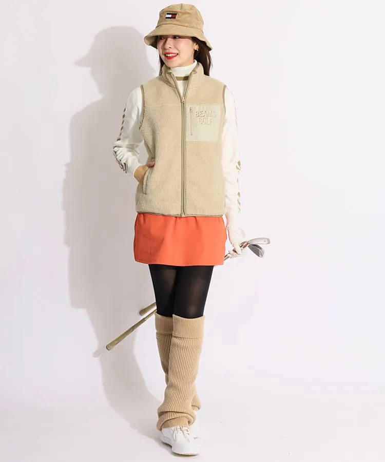 ビームスゴルフ BE 胸ポケット付きボアベスト レディースゴルフウェア