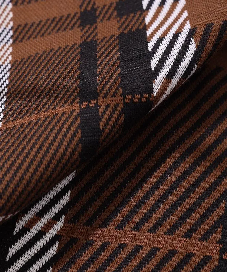 パーリーゲイツ PG 【リサイクル】ジャガードチェック柄ロゴ切替長袖