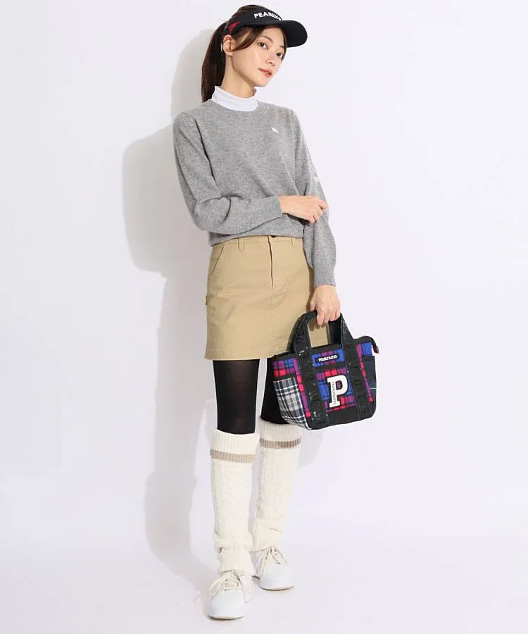 PG♡2段ロゴ カシミヤクールネックニット PG♡2段ロゴ カシミヤクールネックニット