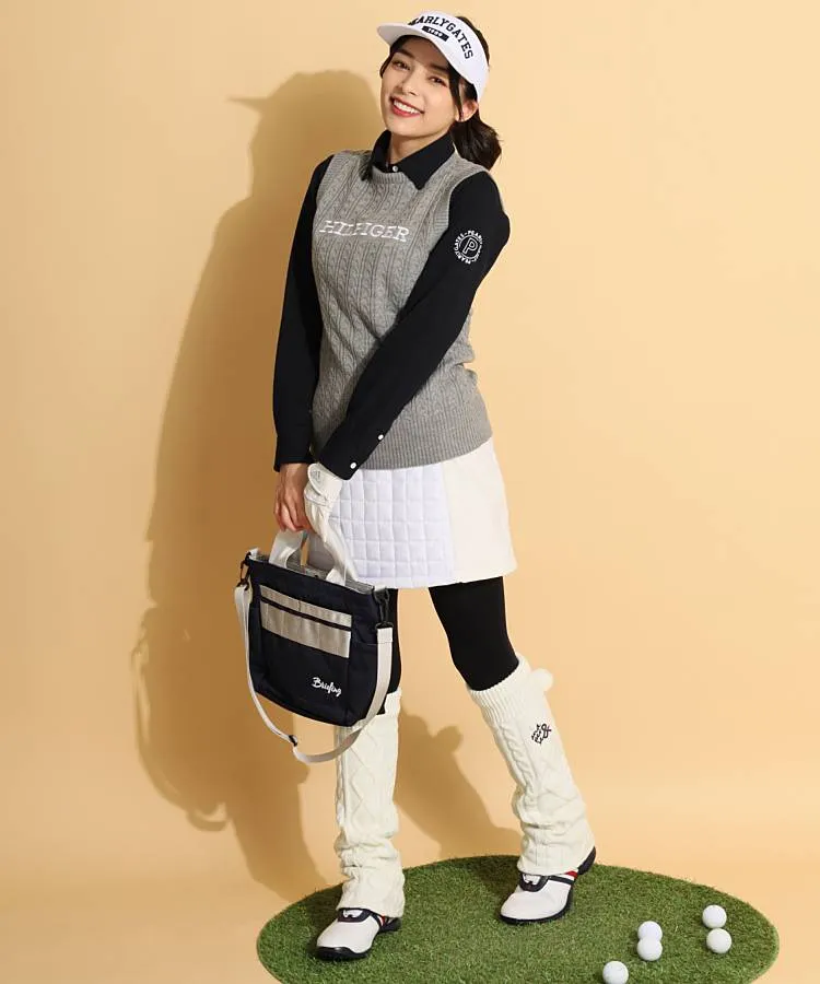 トミーヒルフィガーゴルフ TH フロント刺繍ロゴケーブルニットベスト