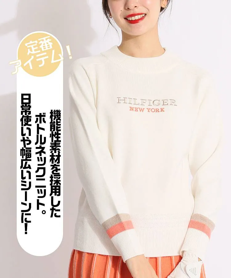 トミーヒルフィガーゴルフ TH バックフラッグボトルネックニット