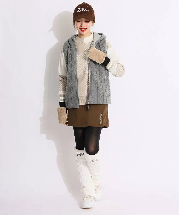 トミーヒルフィガーゴルフ TH ブロックチェックボトルネックニット