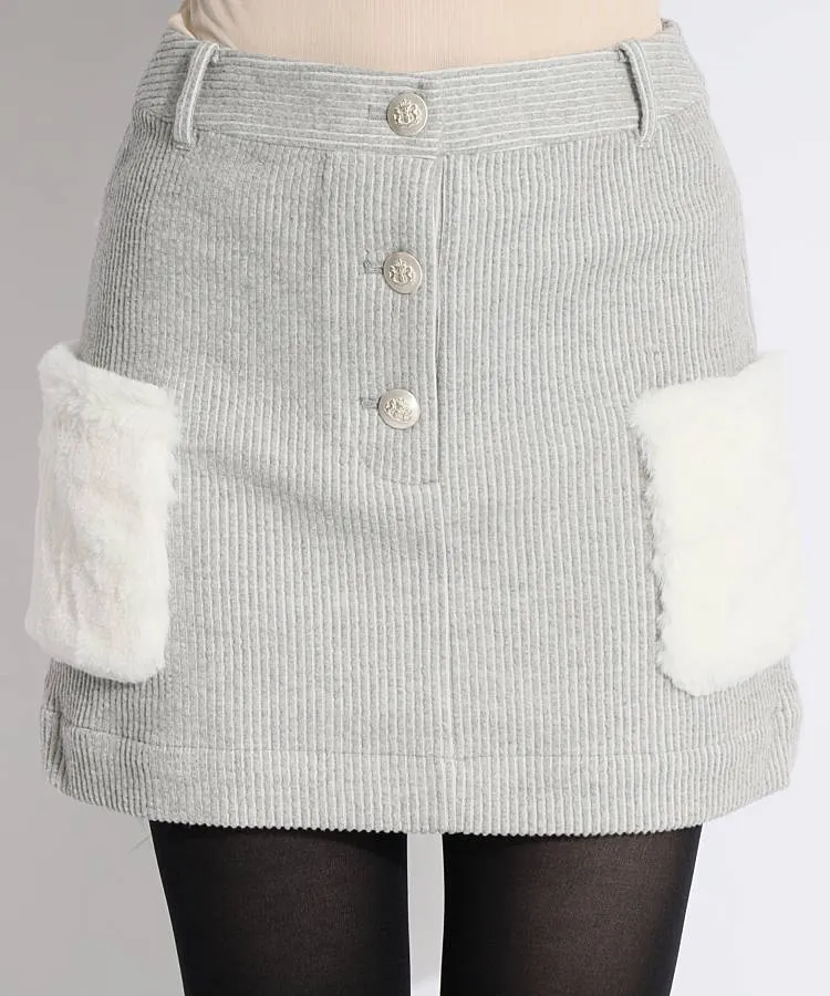 ★新品★and per se　マルチストレッチファー切替コーディロイスカート アンパスィ AP マルチストレッチファー切替コーディロイスカート