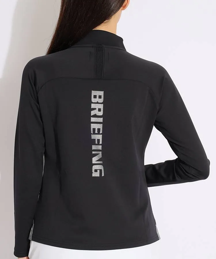 ブリーフィングゴルフ　S 長袖モックネック　カットソー　ブラック　バックロゴ ブリーフィングゴルフ BR バックロゴモックネックジャージ長袖