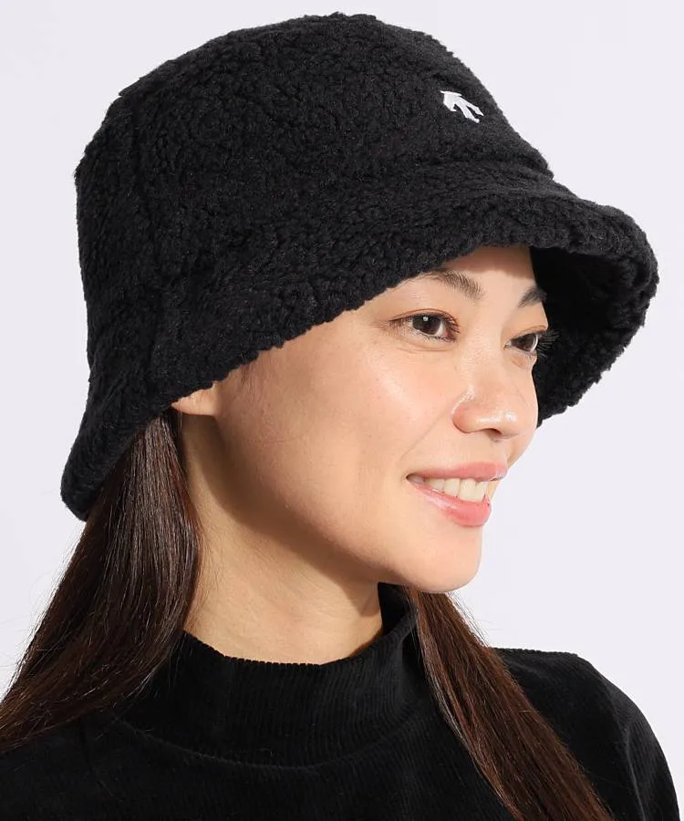 デサントゴルフ　　ハット　レディース デサントゴルフ DE 【吸汗速乾】リボン付きロゴ刺繍バケット