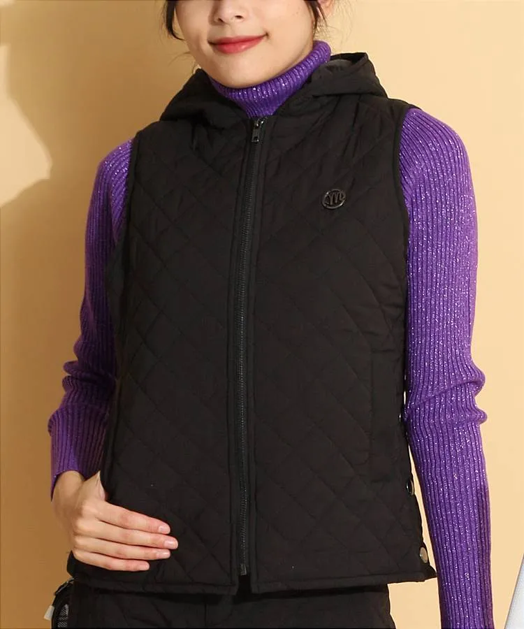モナデルソル MD キルティング中綿フーディベスト レディース