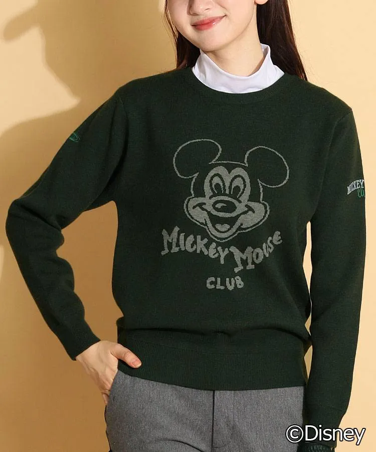 ビームスゴルフ BE [Disney]ジャガードロゴクルーネックニット