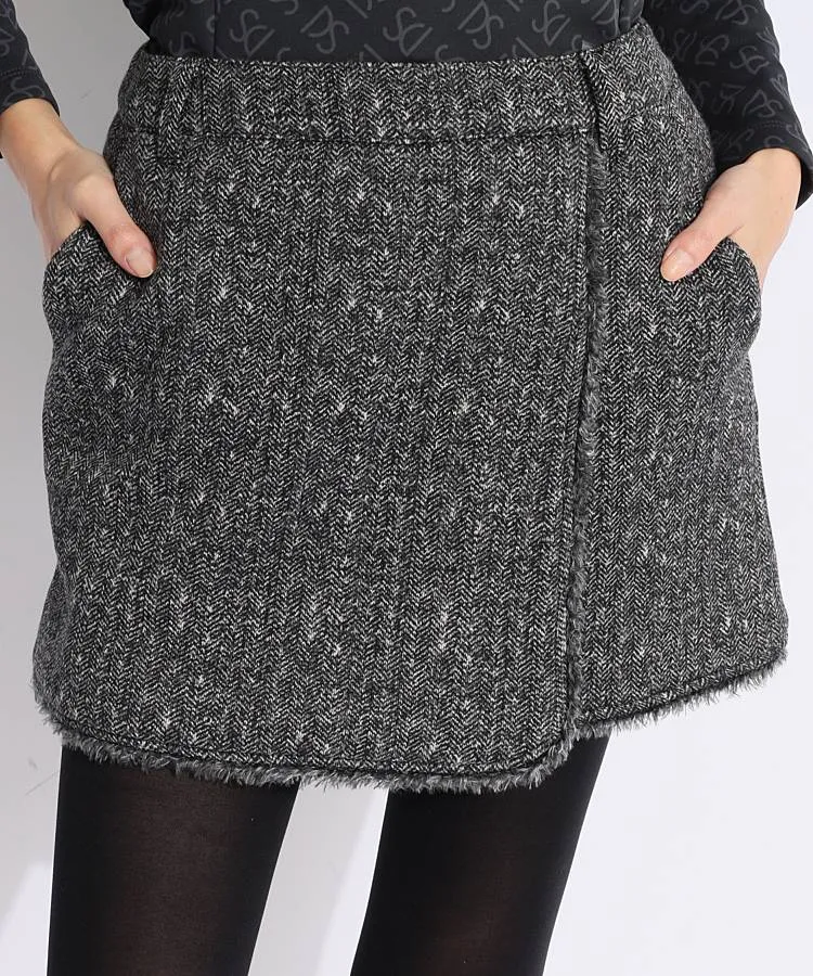 マーク&ロナ ゴルフ ツイード ラップ風 ミニスカート ゴルフウェア M