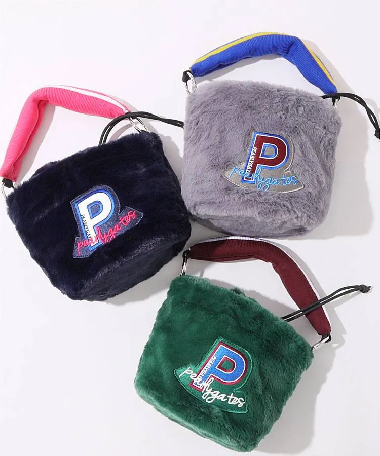 パーリーゲイツ PG カレッジロゴフェイクファーカートバッグ