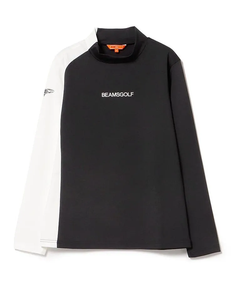 ★美品★BEAMS　GOLF　バイカラーUVモックネック　サイズ　L ビームスゴルフ BE UVバイカラー長袖モックネックカットソー