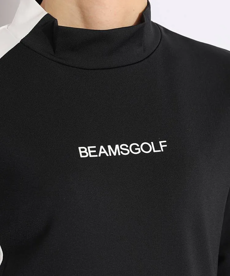 ★美品★BEAMS　GOLF　バイカラーUVモックネック　サイズ　L ビームスゴルフ BE UVバイカラー長袖モックネックカットソー