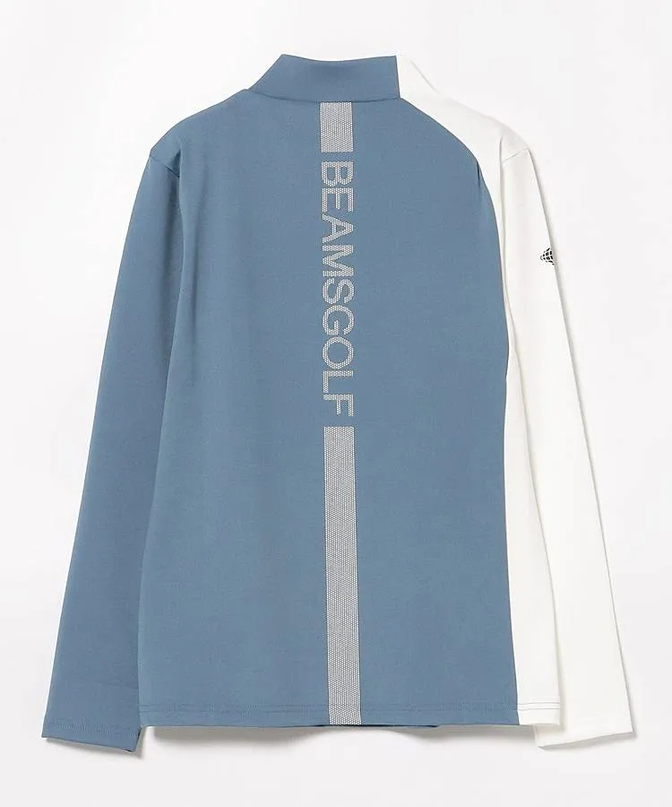 ★美品★BEAMS　GOLF　バイカラーUVモックネック　サイズ　L ビームスゴルフ BE UVバイカラー長袖モックネックカットソー