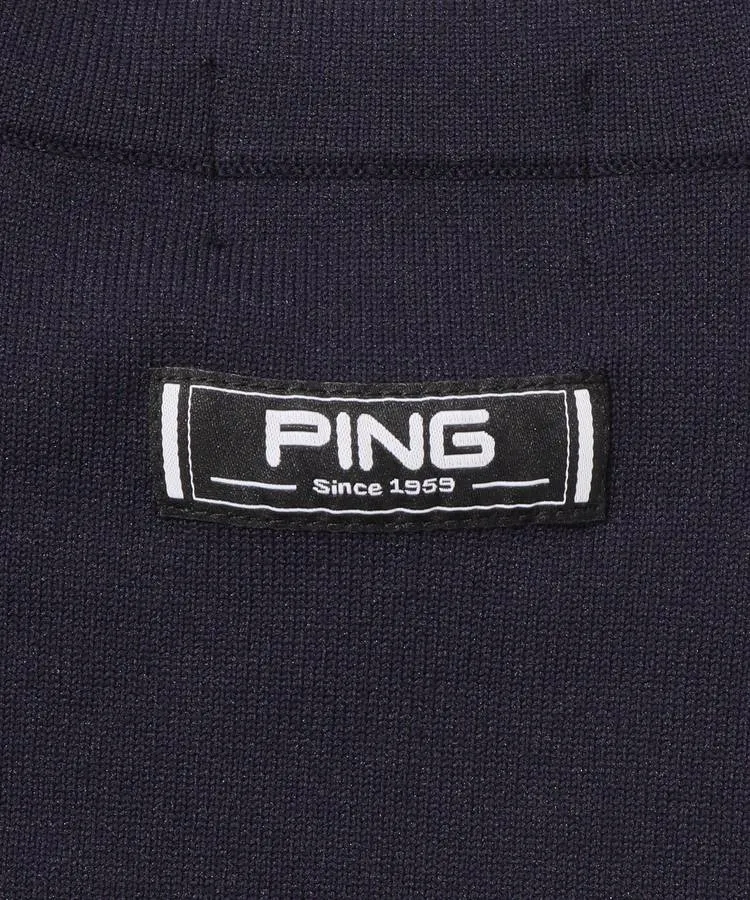ピン PN Mr.PINGジャガードモックネック半袖ニット レディース