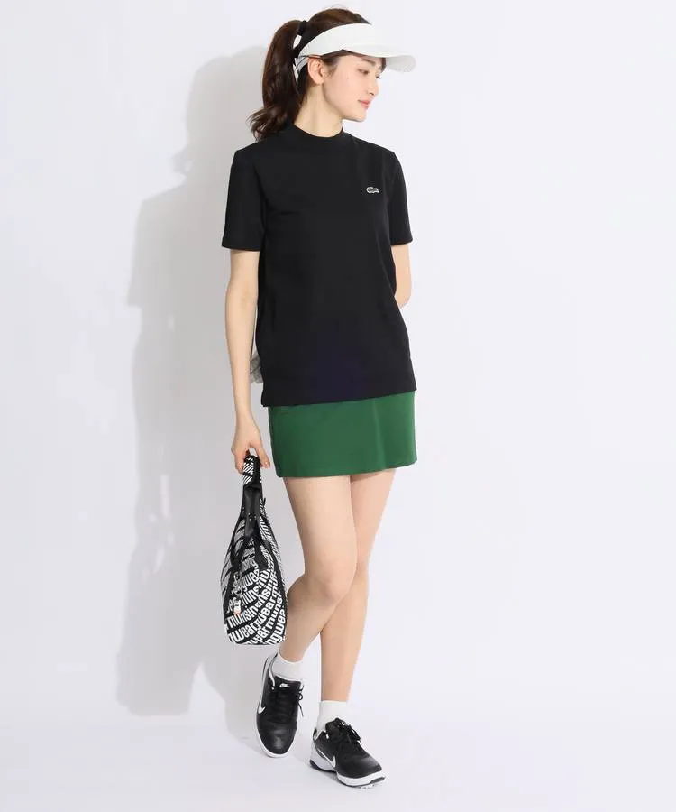 ビームスゴルフ　レディース　モックネック　半袖　Lサイズ グリーン ビームスゴルフ BE 【LACOSTE】パネル切替モックネック半袖