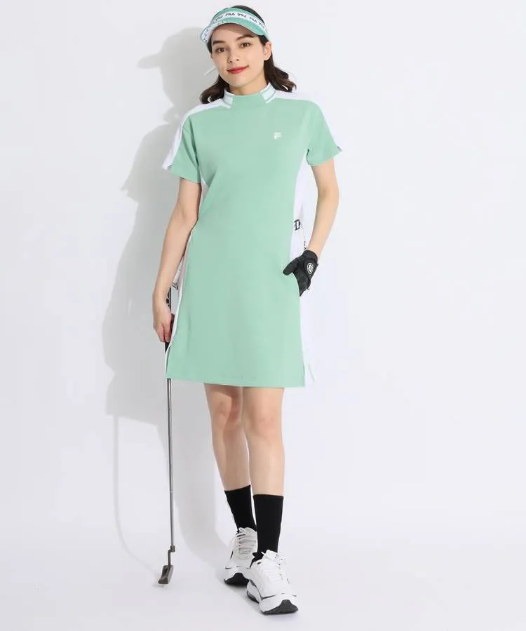 ドゥーカス　モックネック ワンピース　L　ミントグリーン　女子　ゴルフ　ウェア ドゥーカス モックネックワンピース M ミントグリーン 女子