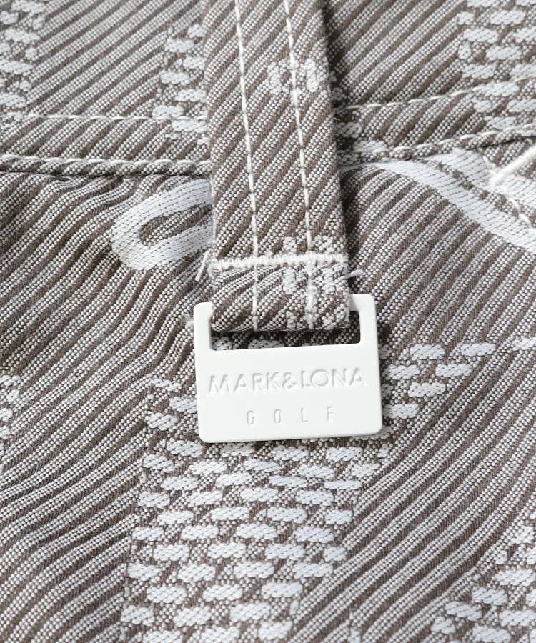 マーク＆ロナ ML 一体型ペチパンツ付デニム調ブロックロゴツイル