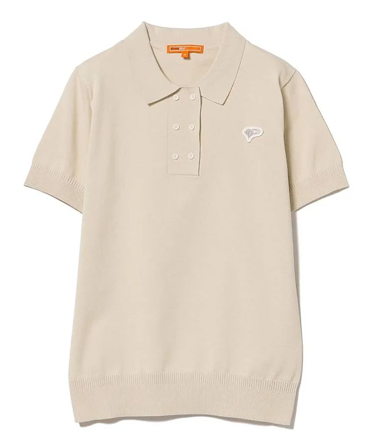 ビームスゴルフ 新品 ポロシャツ レディースゴルフウェア サイズS ビームスゴルフ BE ダブルボタン半袖ニットポロシャツ