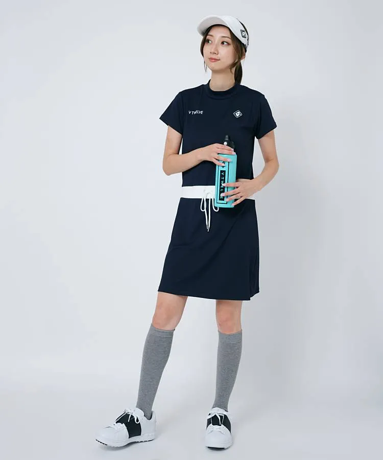 ヴィトゥエルヴ VI バイカラー半袖モックネックワンピース
