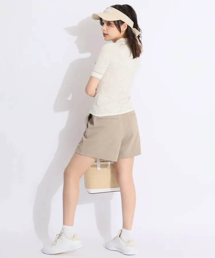 新品 タグ付き デサントゴルフ 【SWAROVSKI】ジャガードロゴ半袖