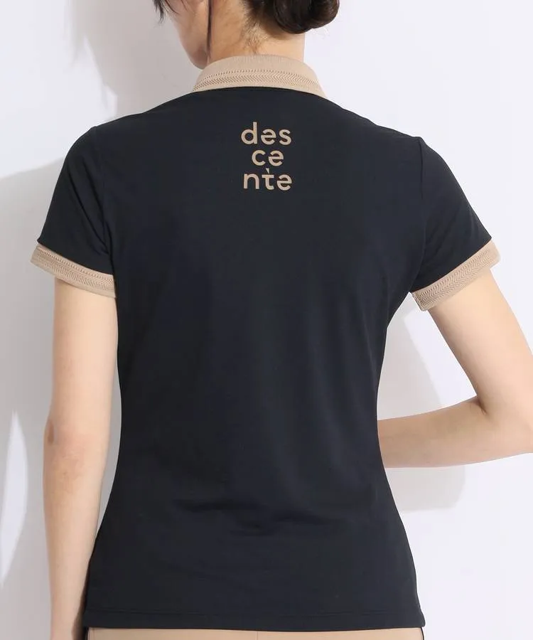 デサントゴルフ DE バイカラー切替UPF50+カノコ半袖ポロシャツ