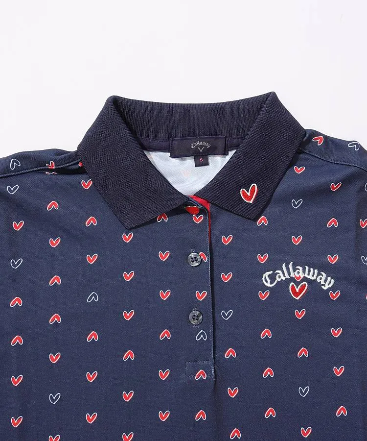 キャロウェイ CA 【LoveCallaway】【UPF15】ハート柄カノコ半袖