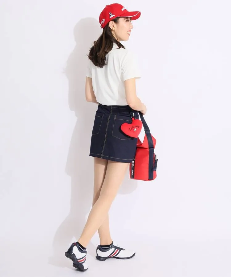 美品　レザレクション　ゴルフスカート ロゴ刺繍付き 超美品】レザレクション スカート イエロー シンプル ロゴ