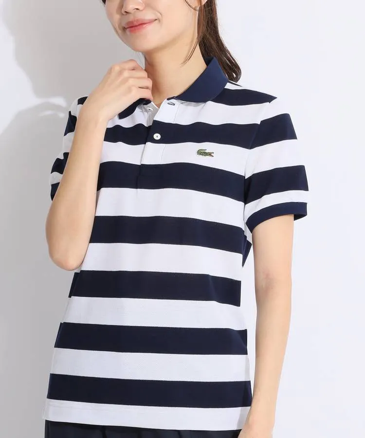 【LACOSTE】バイカラーボーダー半袖ポロシャツ