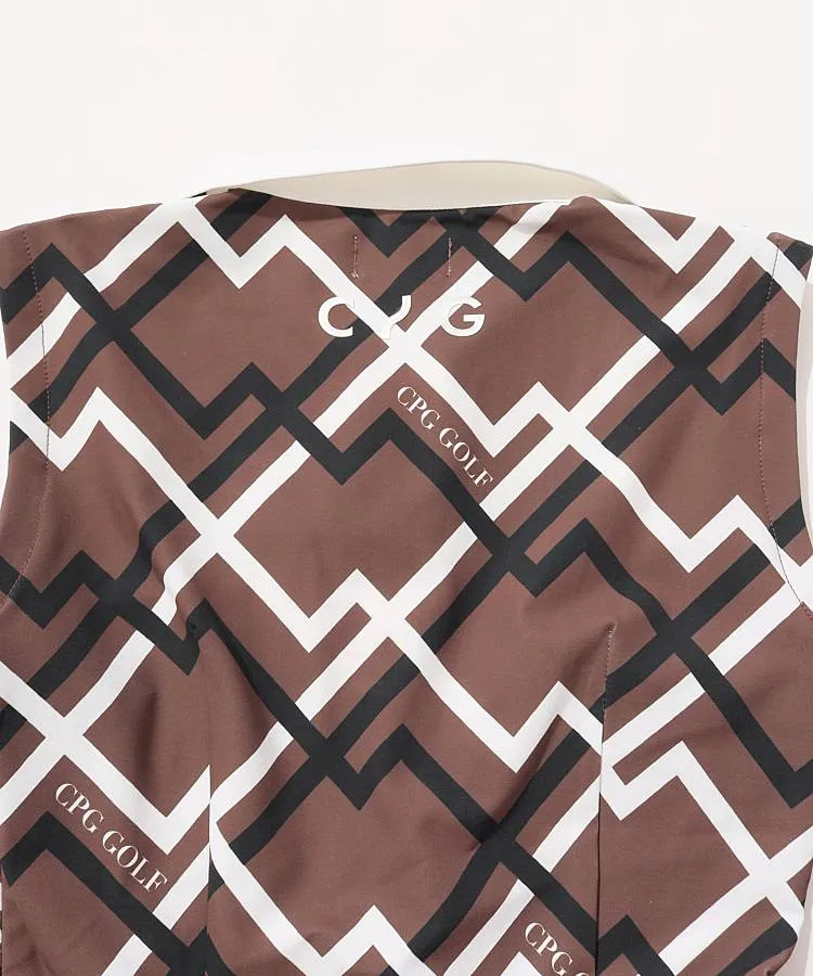 CPG GOLF ワンピースジオメトリックプリントボックスプリーツワンピース シーピージーゴルフ CP ジオメトリック柄ボックスプリーツ