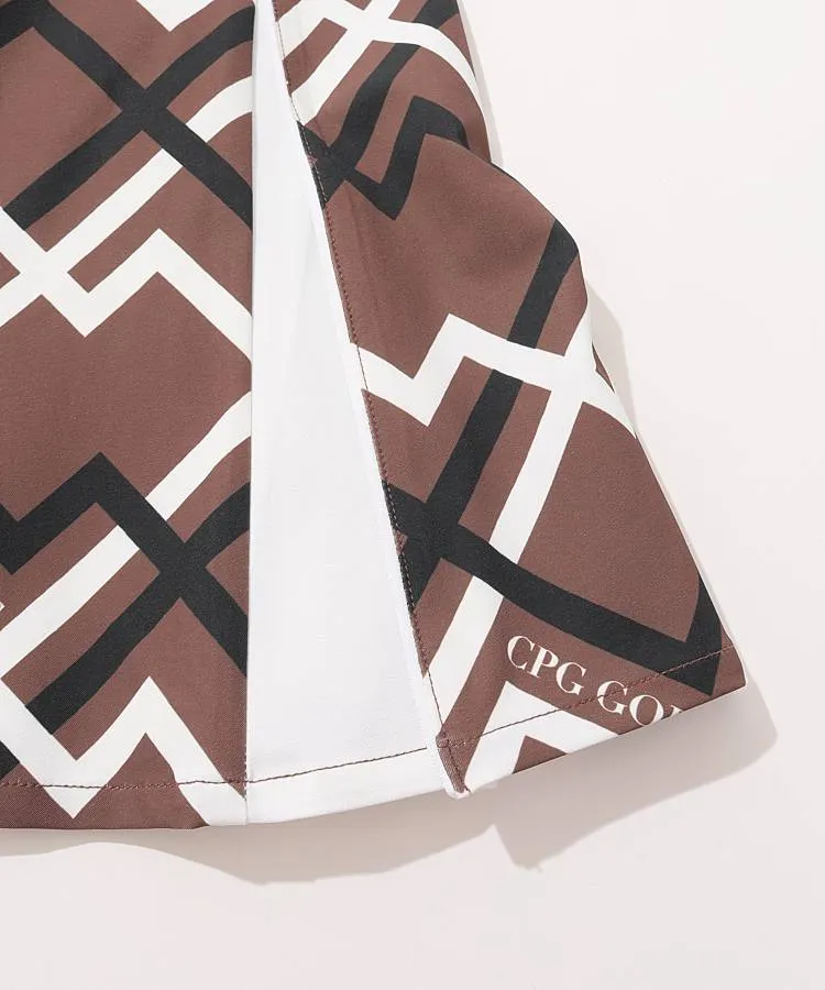 CPG GOLF ワンピースジオメトリックプリントボックスプリーツワンピース CPG GOLF ワンピースジオメトリックプリントボックスプリーツ