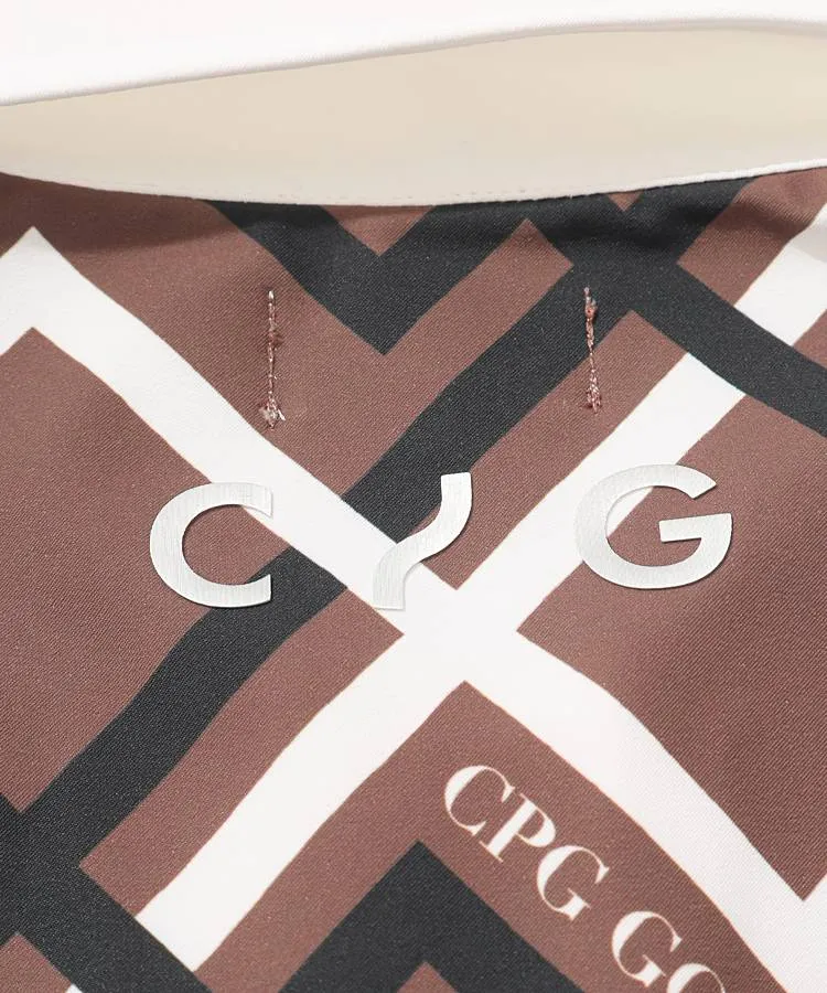 CPG GOLF ワンピースジオメトリックプリントボックスプリーツワンピース シーピージーゴルフ CP ジオメトリック柄ボックスプリーツワンピース