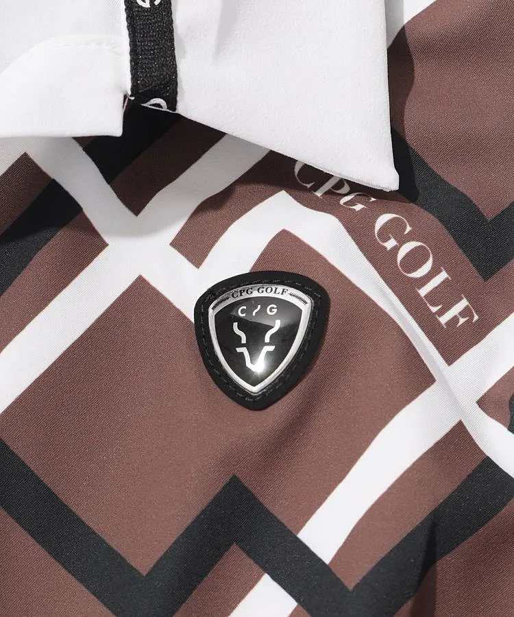 シーピージーゴルフ CP ジオメトリック柄ボックスプリーツ