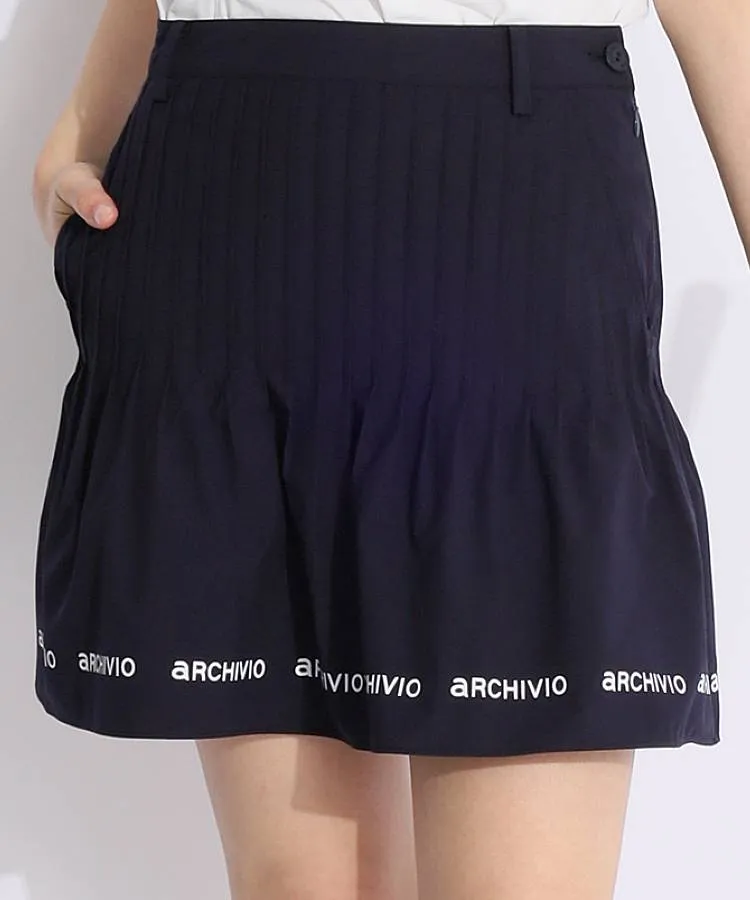 アルチビオ AR ミニポーチ付き裾フレア撥水ロゴラインスカート 