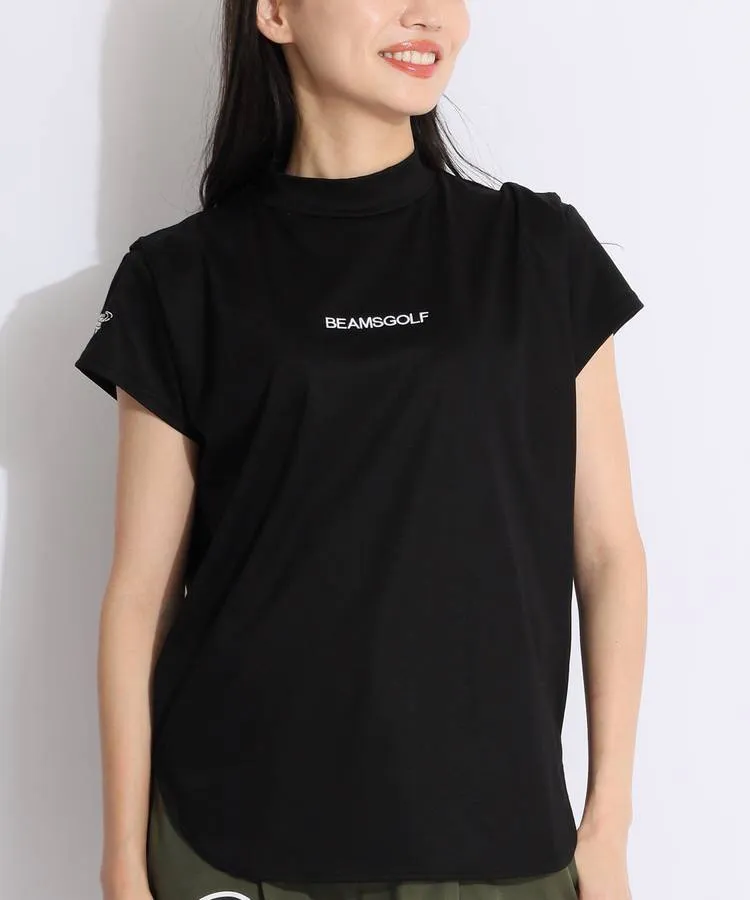 ビームスゴルフ　モックネック　半袖カットソー　ブラック　黒 JONES × BEAMS GOLF / 別注 ポイント モックネックシャツ（T