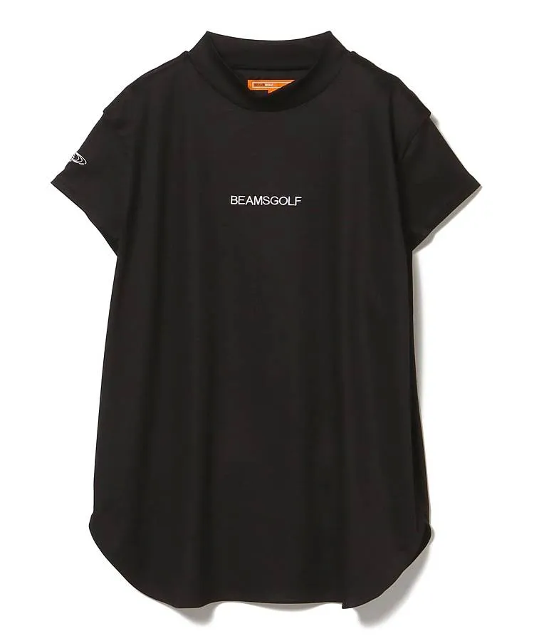ビームスゴルフ　モックネック　半袖カットソー　ブラック　黒 BEAMS GOLF（ビームス ゴルフ）〈WOMEN〉B.G.THREE / ALL-TIME